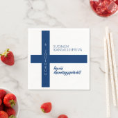Serviette En Papier Drapeau de la fête nationale finlandaise (En situation)