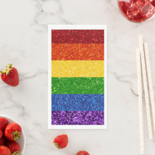 Serviette En Papier Drapeau de la Fierté arc-en-ciel LGBT Parties scin