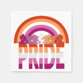 Serviette En Papier Drapeau de la fierté des chats lesbiennes (Devant)