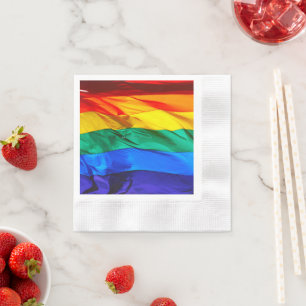 Serviette En Papier Drapeau de la fierté gay de SlipperyJoe's flottant