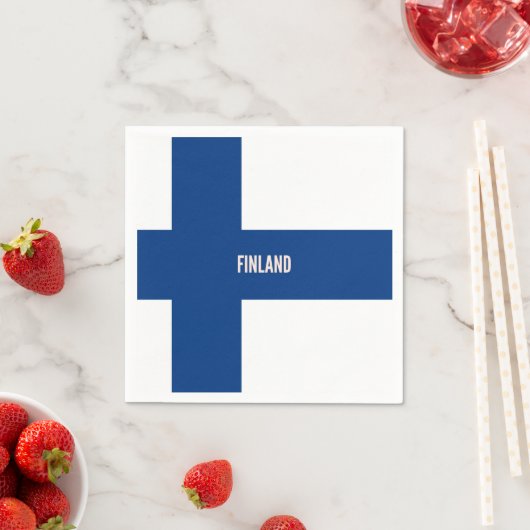 Serviette En Papier Drapeau de la Finlande (En situation)