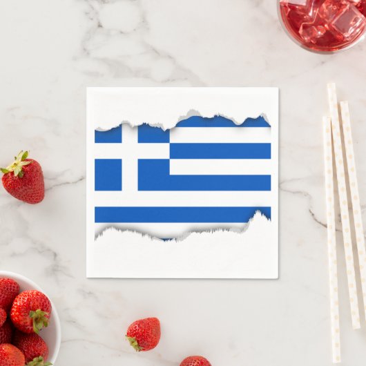 Serviette En Papier Drapeau de la Grèce (En situation)