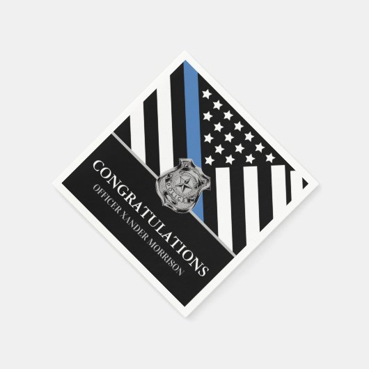 Serviette En Papier Drapeau de la ligne bleue (Coin)