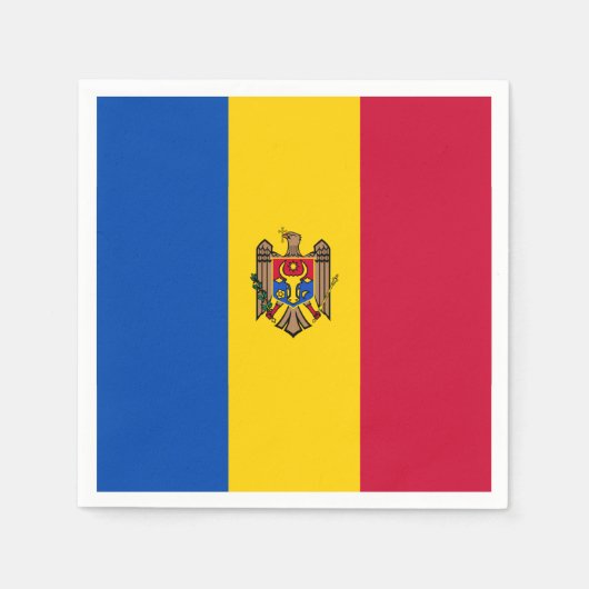 Serviette En Papier Drapeau de la Moldavie (Devant)