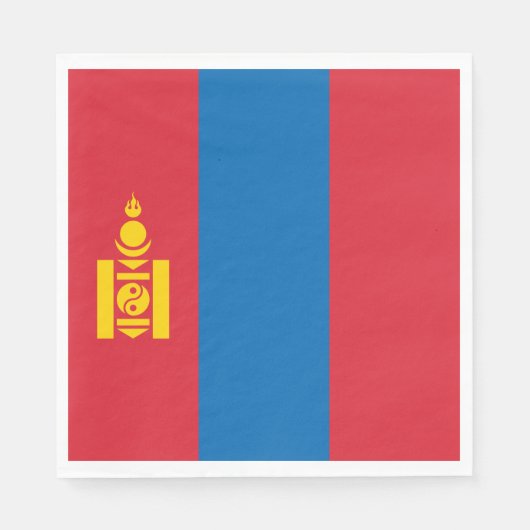 Serviette En Papier Drapeau de la Mongolie (Devant)