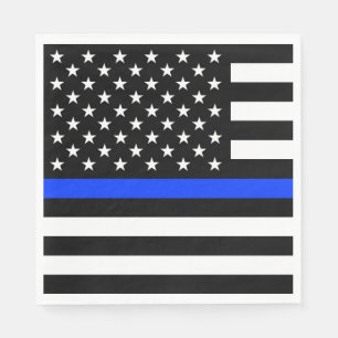 Serviette En Papier Drapeau de la police Thin Blue Line