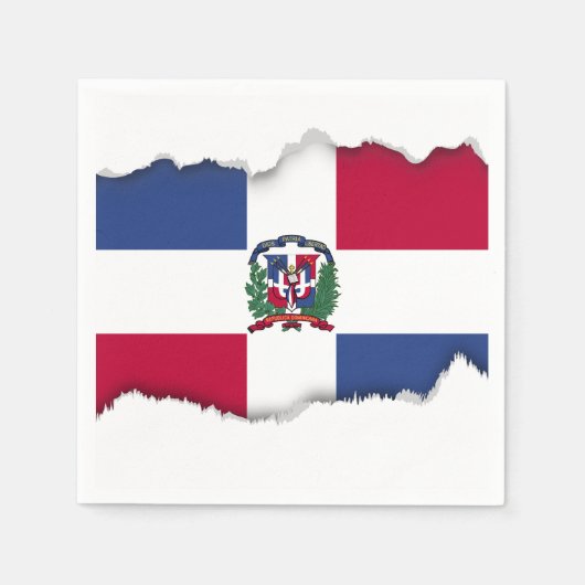 Serviette En Papier Drapeau de la République Dominicaine (Devant)