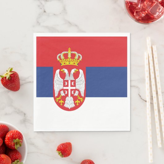 Serviette En Papier drapeau de la Serbie (En situation)