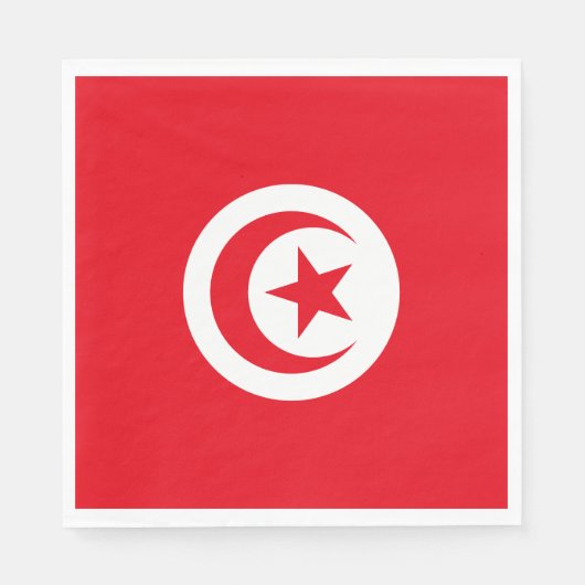 Serviette En Papier Drapeau de la Tunisie (Devant)