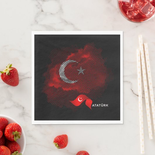 Serviette En Papier Drapeau de la Turquie (En situation)