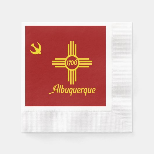 Serviette En Papier Drapeau de la ville d'Albuquerque (Devant)