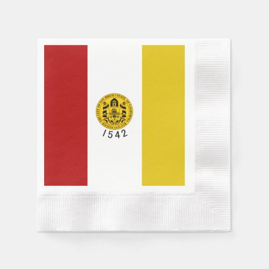 Serviette En Papier Drapeau de la ville de San Diego (Devant)