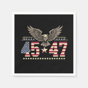 Serviette En Papier Drapeau de l'aigle américain vintage Trump 45 47 U
