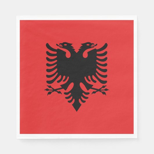 Serviette En Papier Drapeau de l'Albanie (Devant)