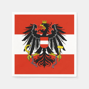 Serviette En Papier Drapeau de l'Autriche avec armoiries