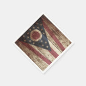 Serviette En Papier Drapeau de l'État de l'Ohio sur le vieux grain de (Coin)