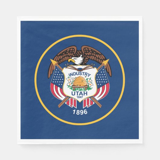 Serviette En Papier Drapeau de l'État de l'Utah (Devant)