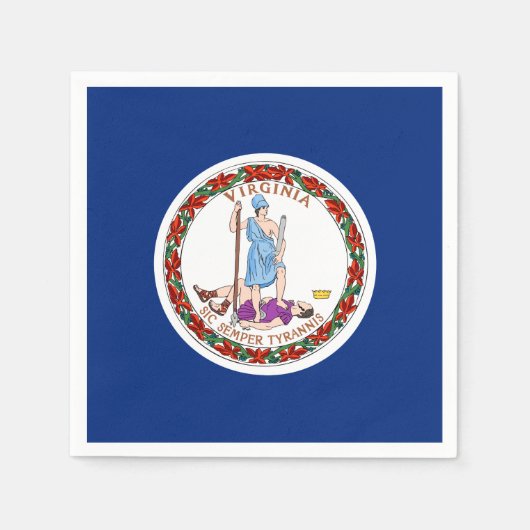 Serviette En Papier Drapeau de l'État de Virginie (Devant)