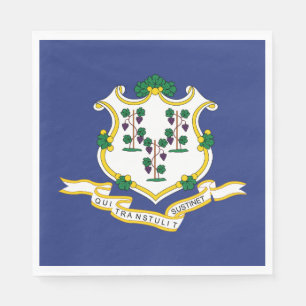 Serviette En Papier Drapeau de l'État du Connecticut
