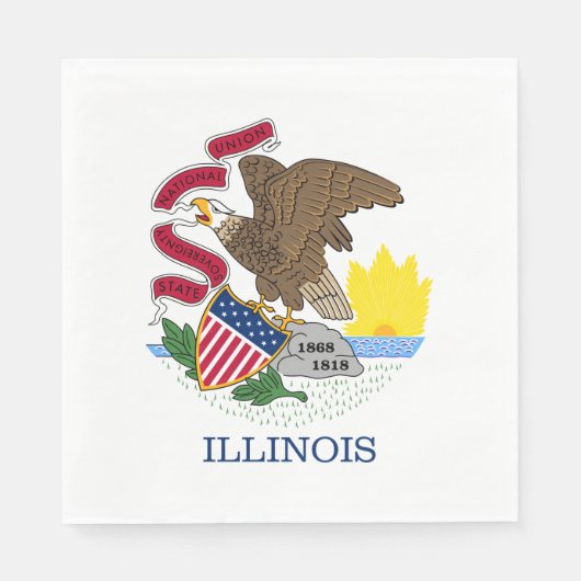 Serviette En Papier Drapeau de l'Illinois (Devant)
