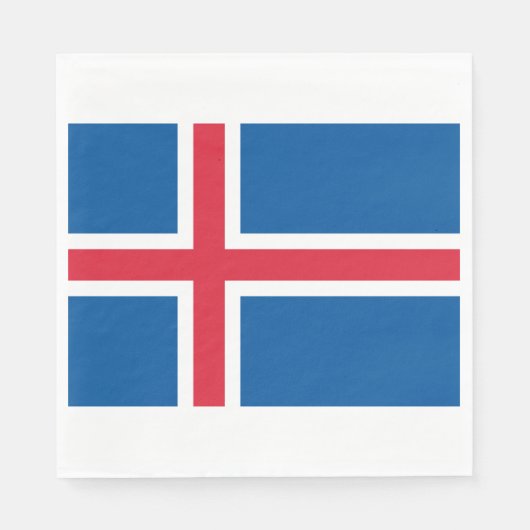 Serviette En Papier Drapeau de l'Islande (Devant)