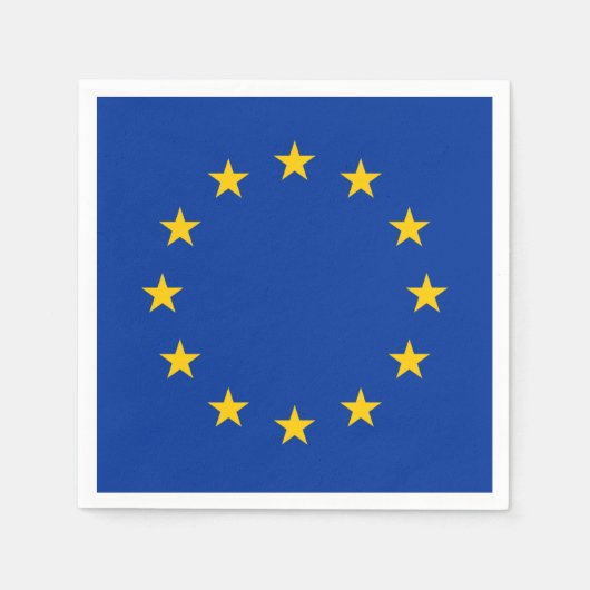 Serviette En Papier Drapeau de l'Union européenne (UE) (Europe) (Devant)