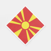 Serviette En Papier Drapeau de Macédoine du Nord (Coin)