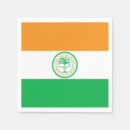 Serviette En Papier Drapeau de Miami, Floride serviettes (Devant)
