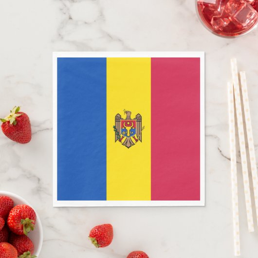 Serviette En Papier Drapeau de Moldavie (En situation)