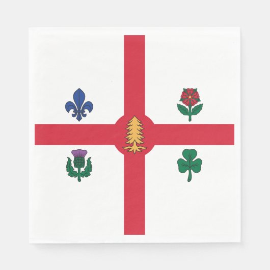 Serviette En Papier Drapeau de Montréal (Québec, Canada) (Devant)