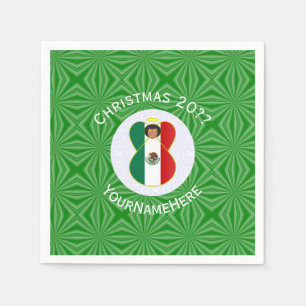 Serviette En Papier Drapeau de Noël ange mexicain en papier personnali