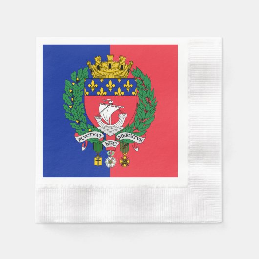 Serviette En Papier Drapeau de Paris, France Napkins (Devant)