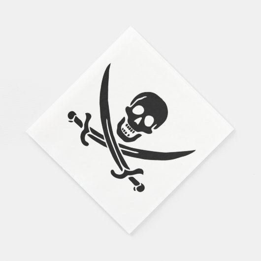 Serviette En Papier Drapeau de pirate Crâne croisé épées (Coin)