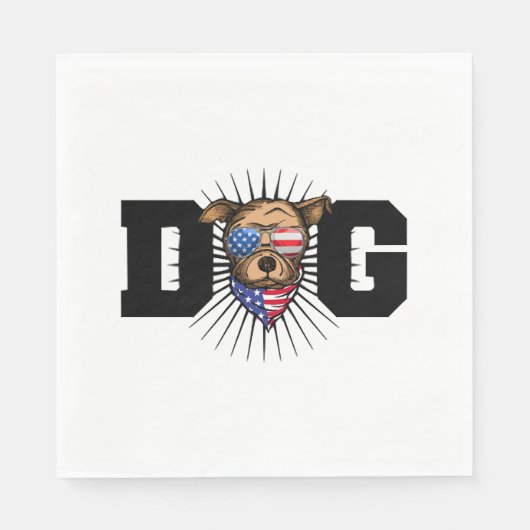 Serviette En Papier Drapeau de port de chien (Devant)