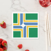 Serviette En Papier Drapeau de Portland, Oregon Napkins (En situation)