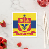 Serviette En Papier Drapeau de Saint Paul, Minnesota serviettes (En situation)