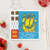 Serviette En Papier Drapeau de Saint-Pierre-et-Miquelon (En situation)