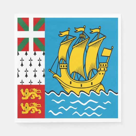 Serviette En Papier Drapeau de Saint-Pierre-et-Miquelon (Devant)