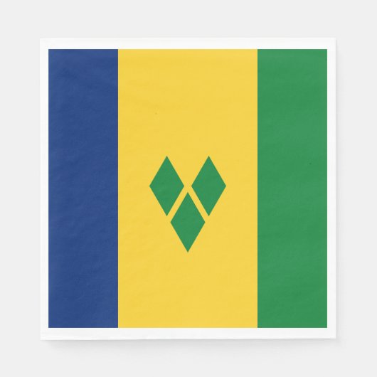 Serviette En Papier Drapeau de Saint-Vincent (Devant)