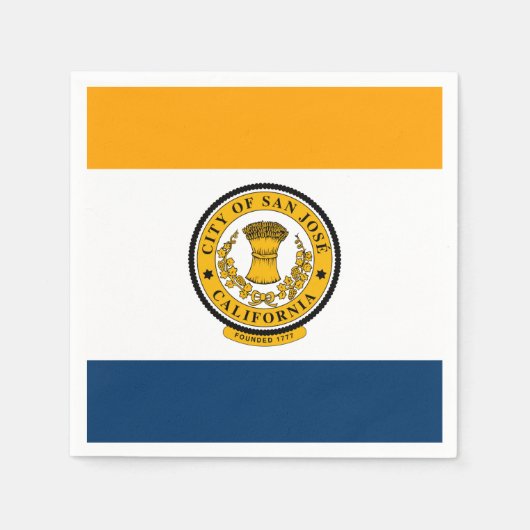 Serviette En Papier Drapeau de San Jose, Californie (Devant)