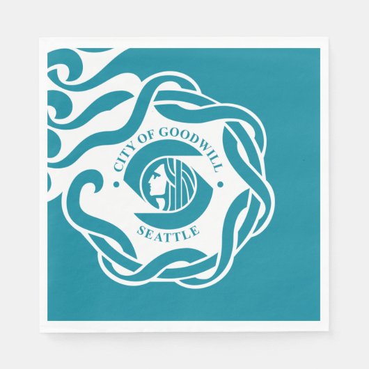 Serviette En Papier Drapeau de Seattle (Washington) (Devant)