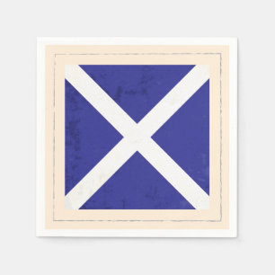 Serviette En Papier Drapeau de signal nautique de la lettre "M"