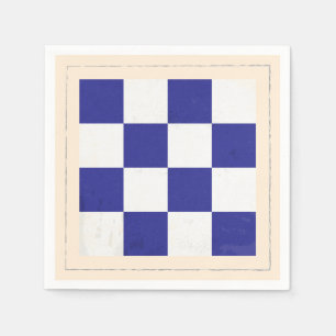 Serviette En Papier Drapeau de signal nautique de la lettre "N"