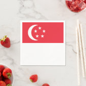 Serviette En Papier Drapeau de Singapour (En situation)
