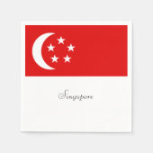 Serviette En Papier Drapeau de Singapour, étiqueté (Devant)