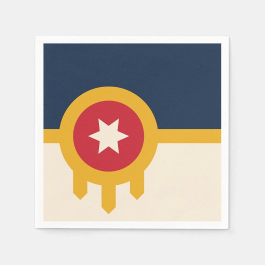 Serviette En Papier Drapeau de Tulsa, Oklahoma (Devant)