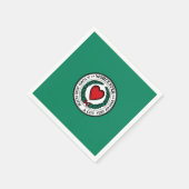 Serviette En Papier Drapeau de Worcester, serviettes du Massachusetts (Coin)