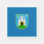 Serviette En Papier Drapeau de Zagreb, Croatie (Devant)