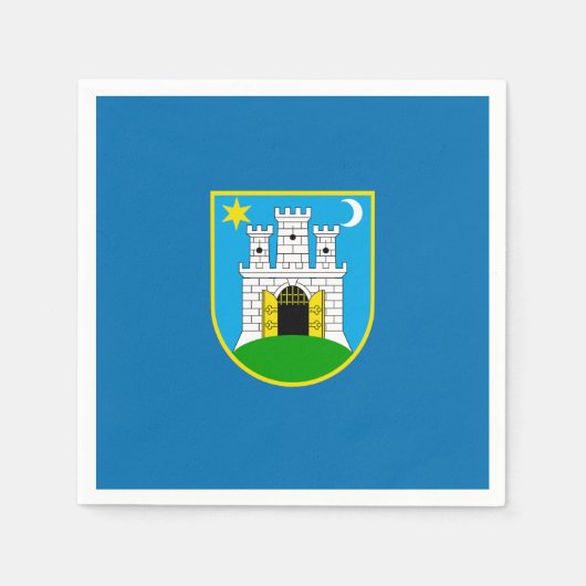 Serviette En Papier Drapeau de Zagreb, Croatie (Devant)