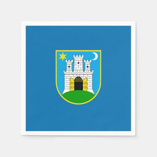 Serviette En Papier Drapeau de Zagreb, Croatie serviettes (Devant)